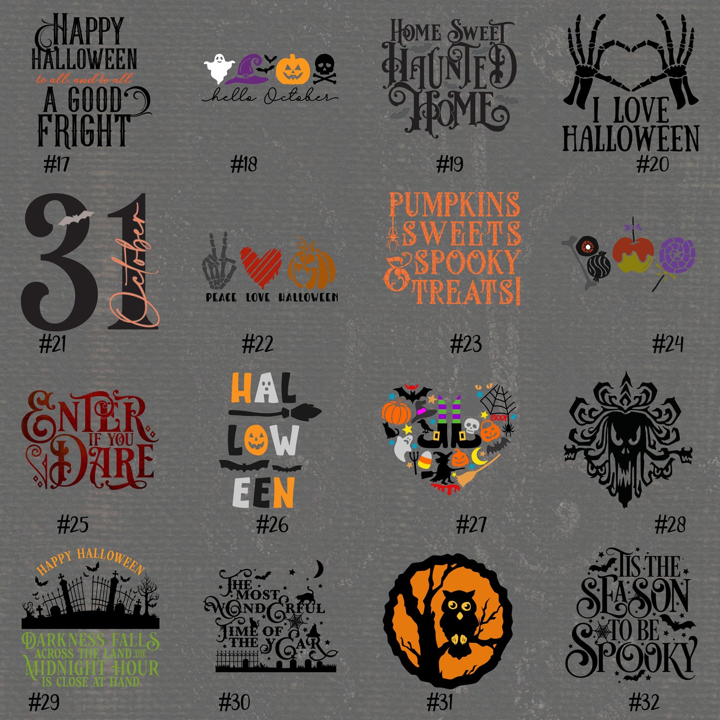 HALLOWEEN #1-16 | Vinyl Decals