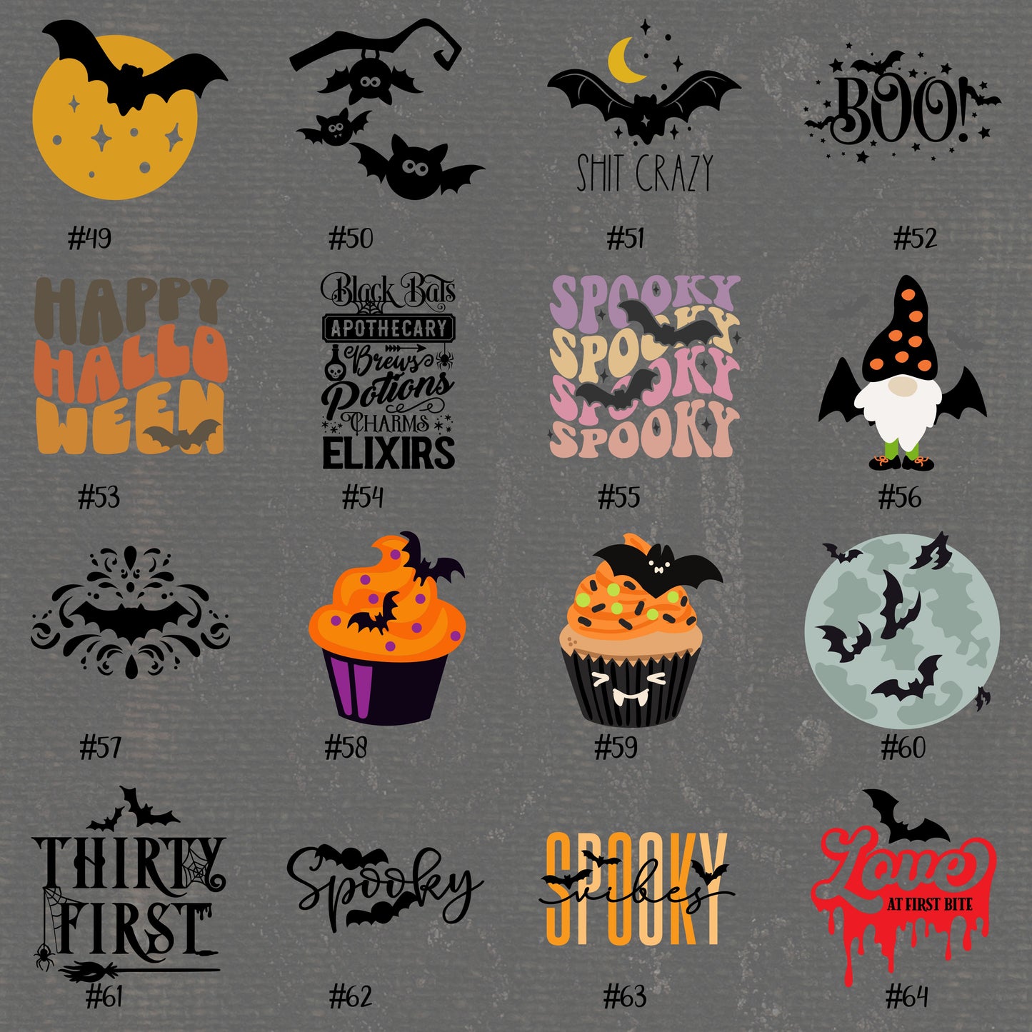 HALLOWEEN #1-16 | Vinyl Decals
