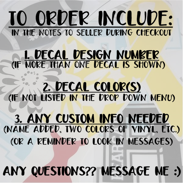 1. #1-16 | Vinyl Decals