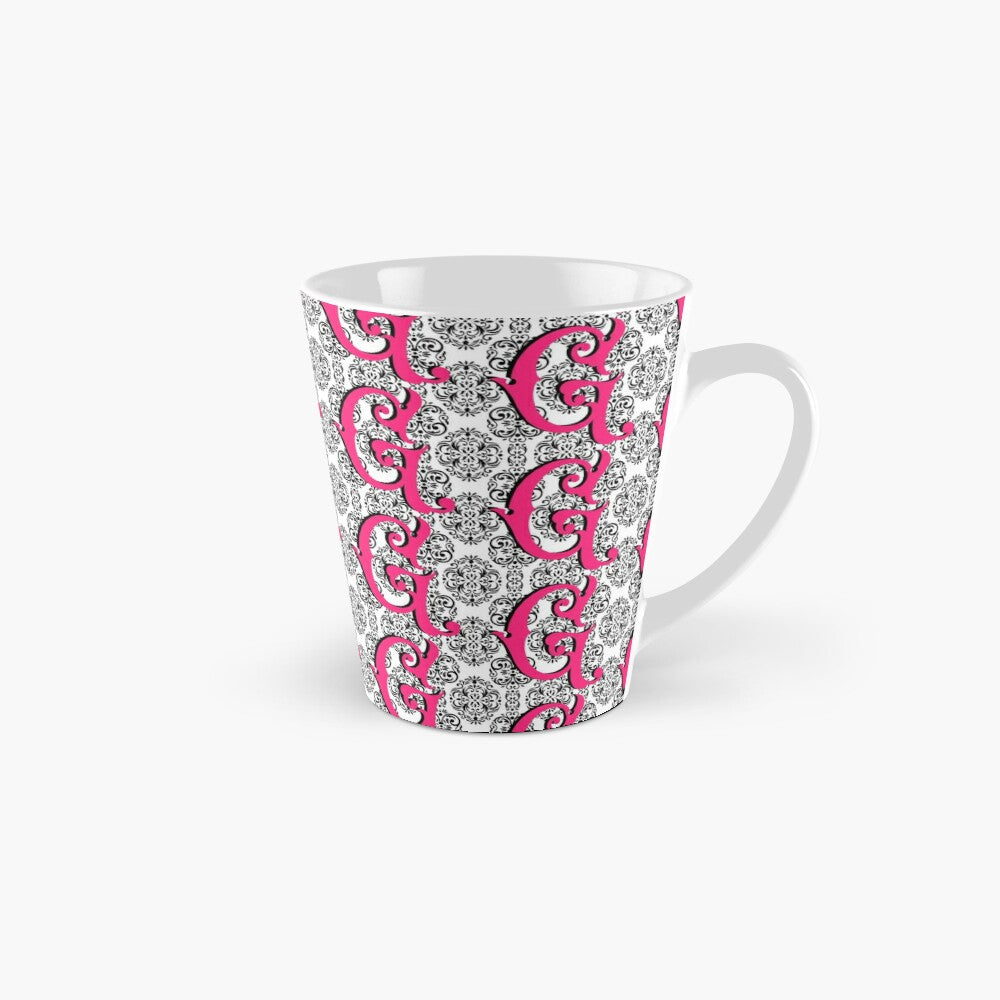 DAMASK INITIAL - coffee or latte mug