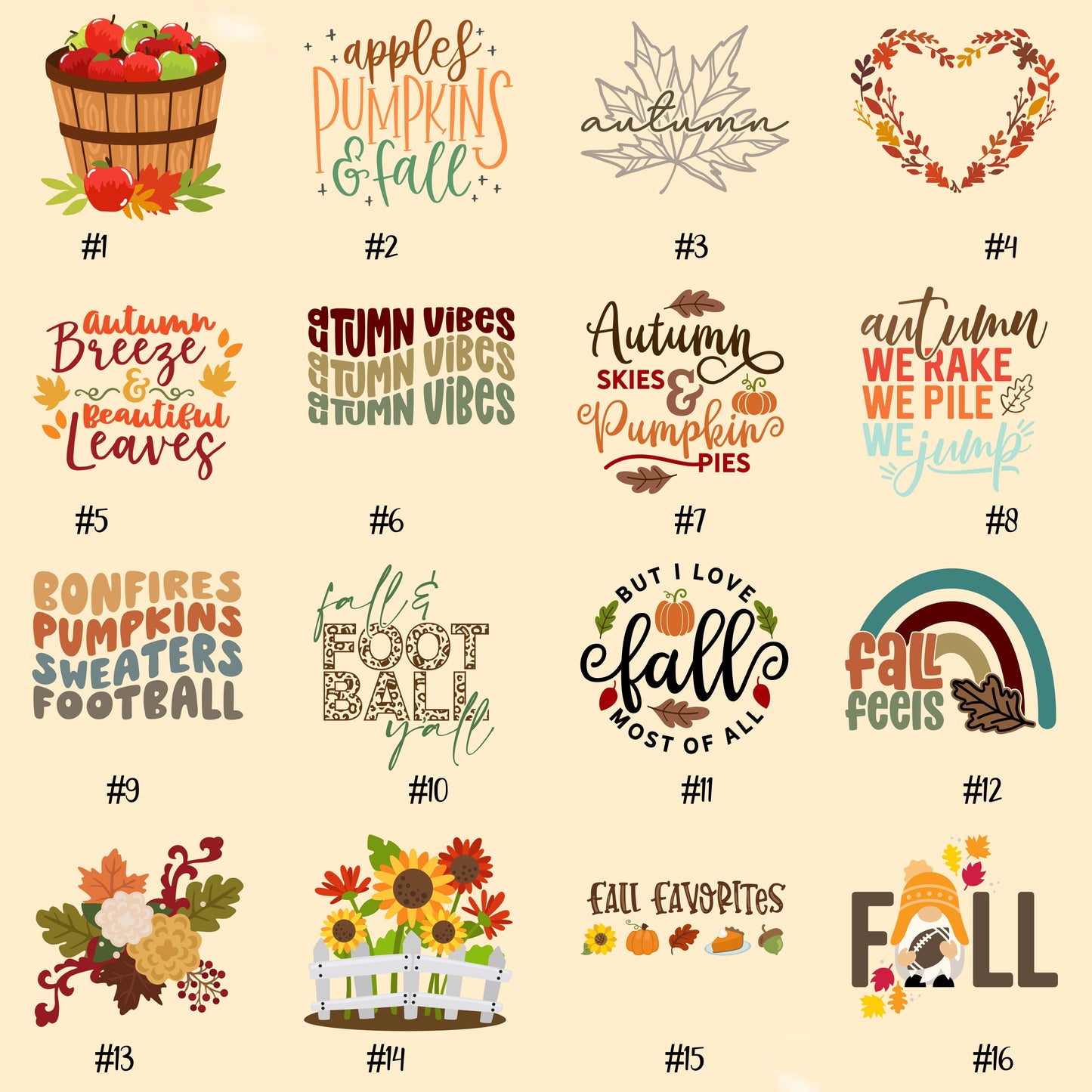 FALL #1-16 | Vinyl Decals