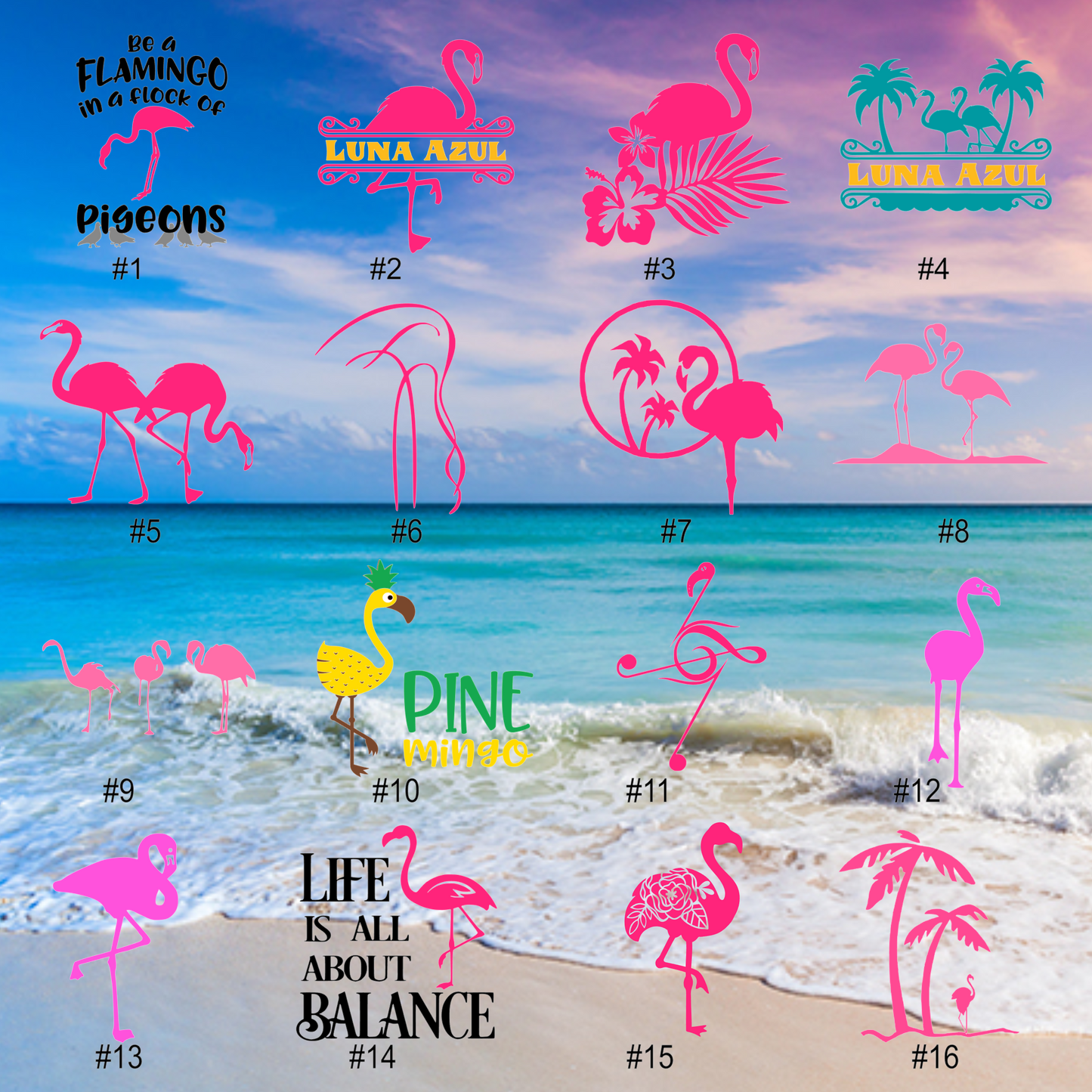 FLAMINGOS #17-32 | Vinyl Decals