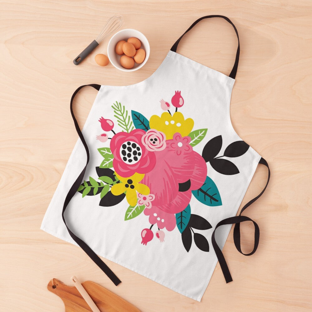 BRIGHT FLOWER BUNCH - kitchen apron